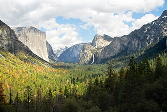 Yosemite Valley Landscape With El Capitan And Waterfall