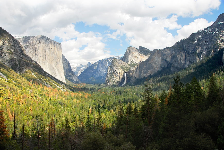 Yosemite Valley Landscape With El Capitan And Waterfall