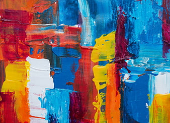Vibrant Abstract Oil Painting Texture on Canvas