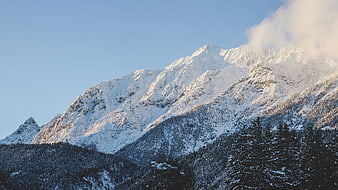 Majestic Snow-Capped Mountain Peak in Winter Landscape