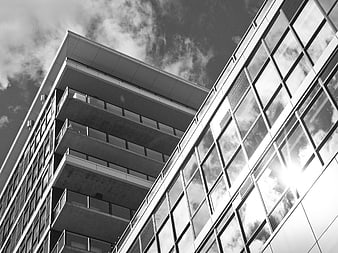 Modern Black and White Architecture with Glass Facade
