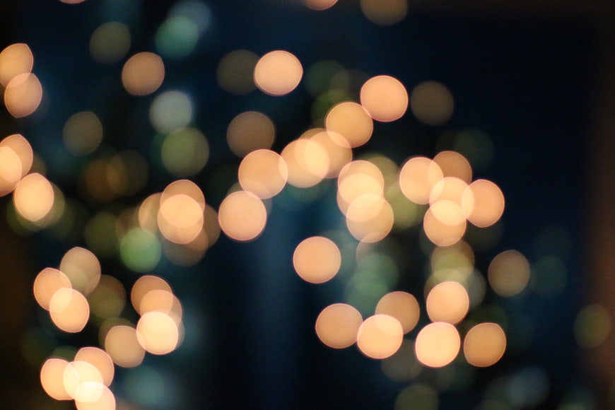 Warm Bokeh Lights Against Dark Background