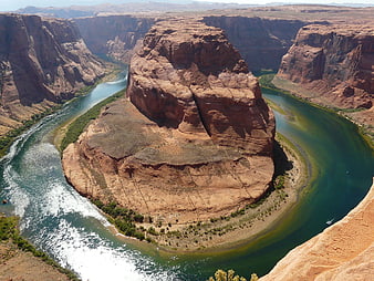 Aerial view of Horseshoe Bend Colorado River canyon