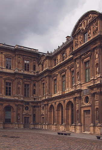 Ornate Renaissance Architecture of the Louvre Palace Courtyard
