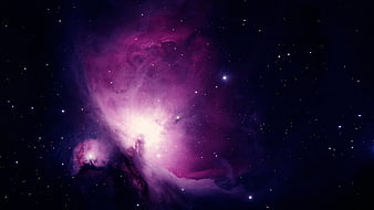 Vibrant Purple Orion Nebula in Deep Space