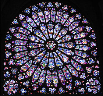 Gothic Rose Window Stained Glass Cathedral Detail