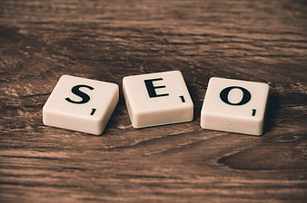 SEO Scrabble Tiles on Wooden Background