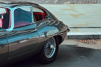 Classic Black Jaguar E-Type Side Profile Detail