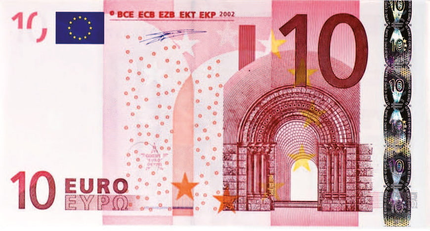 10 Euro Banknote Front Side Close Up