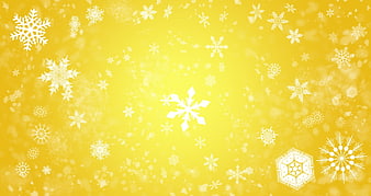 Yellow Winter Snowflake Pattern Background