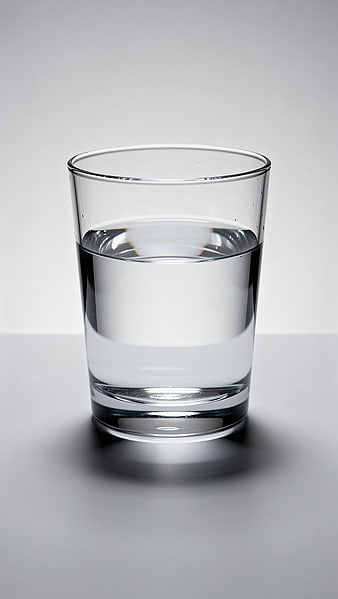 Clear Glass of Water on White Background