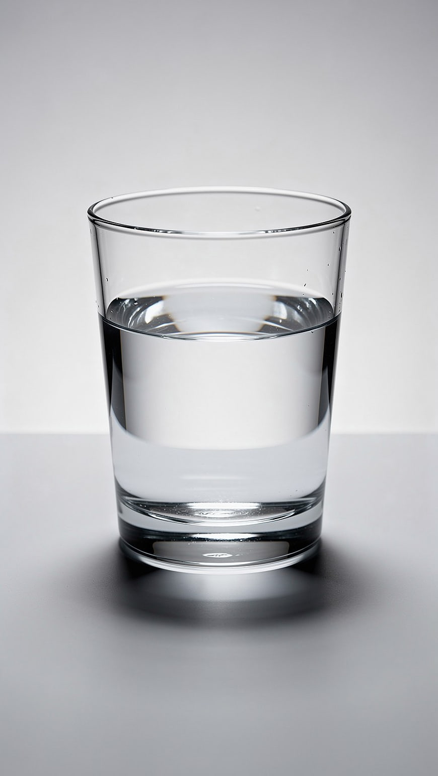 Clear Glass of Water on White Background