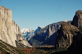Majestic Yosemite Valley Landscape with Granite Cliffs and Forest