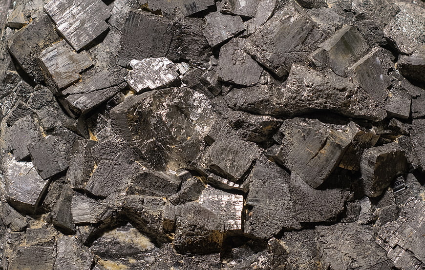 Close-up texture of raw pyrite mineral chunks