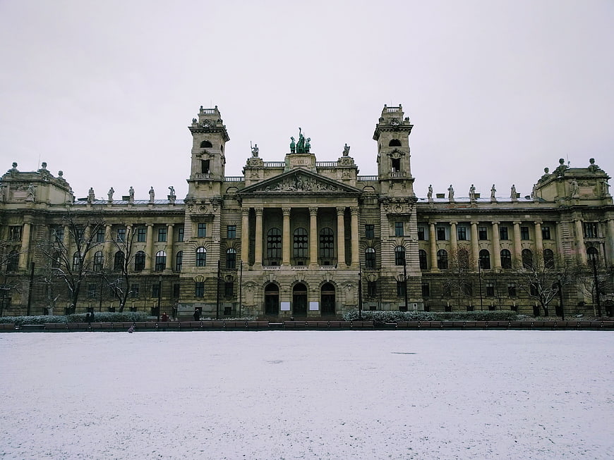 Museum of Fine Arts Budapest in Winter Snow