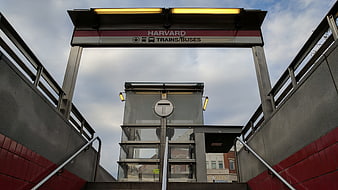 Harvard MBTA Red Line Station Entrance Architecture
