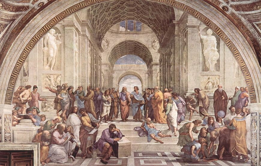Raphael School of Athens fresco reproduction