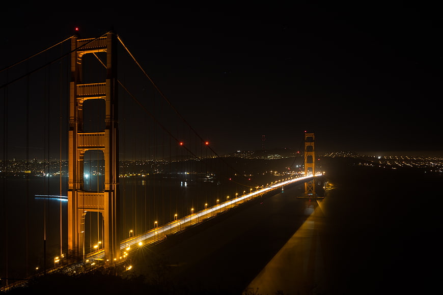 Golden Gate Bridge Night Long Exposure San Francisco