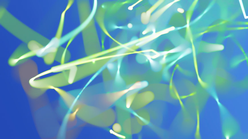 Abstract Blue and Green Light Streaks Background