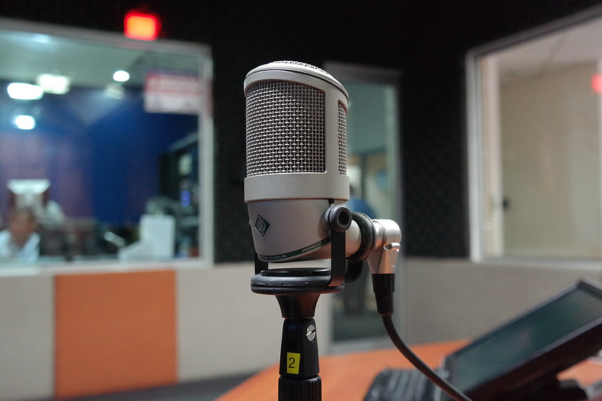 Professional Studio Microphone Close-Up In Recording Booth