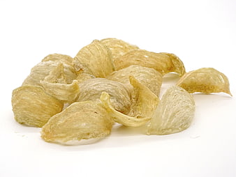 Dried Edible Bird's Nest Pieces on White Background