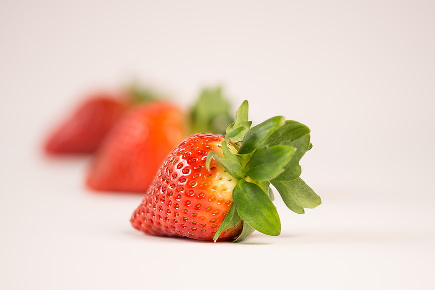 Fresh Ripe Strawberry Close-Up on White Background