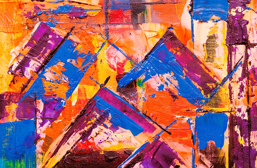 Vibrant Abstract Acrylic Painting with Bold Brushstrokes