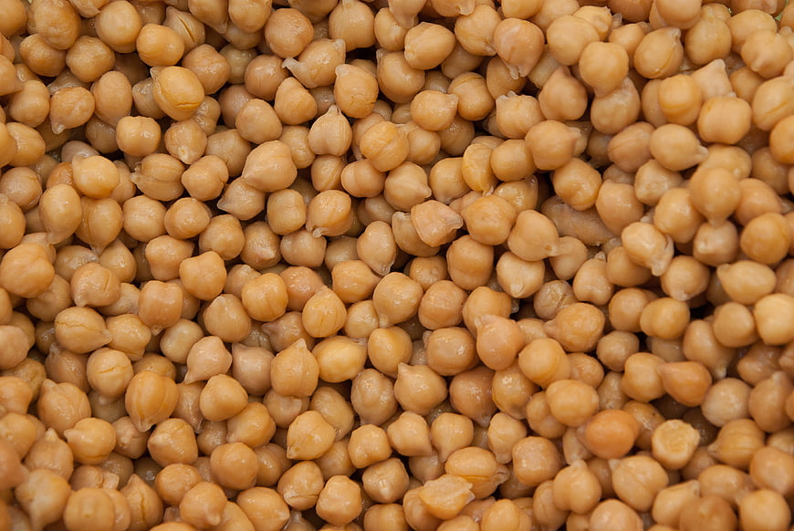 Close-Up Texture of Raw Dried Chickpeas