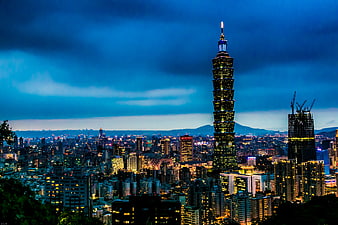 Taipei 101 Night Skyline View