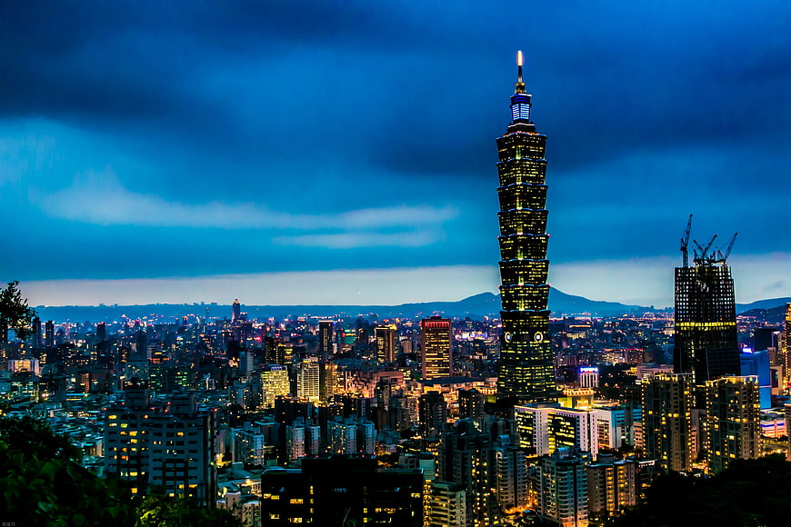 Taipei 101 Night Skyline View