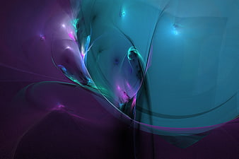 Abstract Fractal Art with Purple and Blue Swirling Patterns