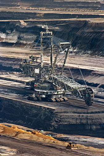 Massive Bucket Wheel Excavator in Open Pit Coal Mine