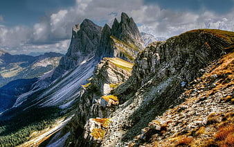 Dramatic Dolomites Mountain Landscape with Jagged Peaks