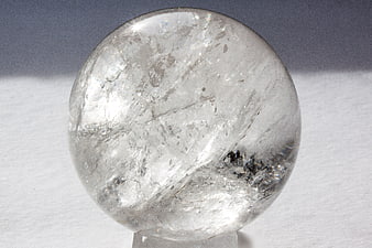Clear Quartz Crystal Sphere with Internal Inclusions