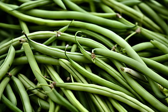 Close-up of Fresh Green Beans Pile