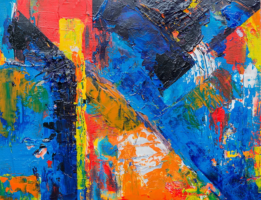 Vibrant Abstract Acrylic Painting with Thick Textured Brushstrokes