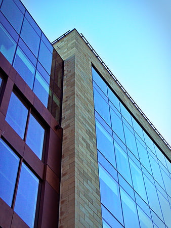 Modern Glass and Stone Building Facade Architecture