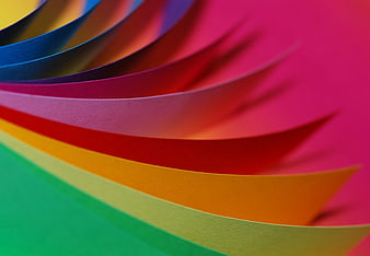 Vibrant Rainbow Colored Paper Layers Abstract Background