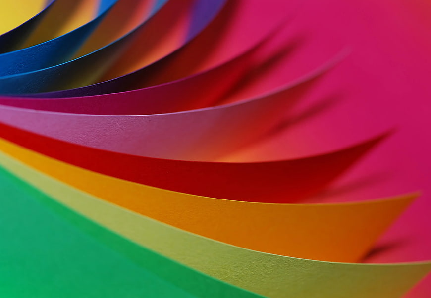 Vibrant Rainbow Colored Paper Layers Abstract Background