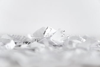 Shredded Paper Strips on White Background