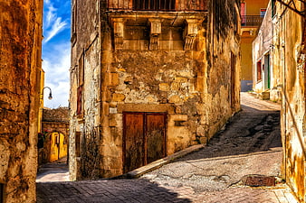 Historic Mediterranean Alleyway in Modica, Sicily, Italy