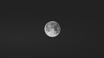 Full Moon in Dark Night Sky