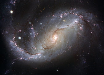 Spiral Galaxy with Dust Lanes and Star Clusters