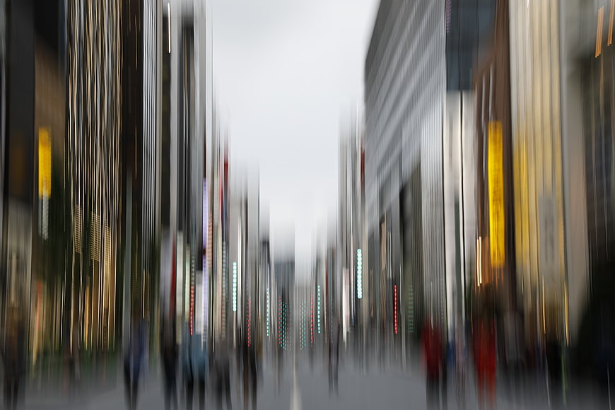 Abstract Motion Blur of Busy Urban City Street