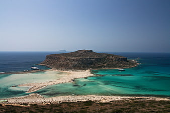 Aerial View of Balos Lagoon Beach with Turquoise Waters