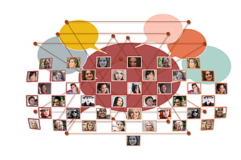 Social Network Concept With Diverse Women Faces And Connection Lines