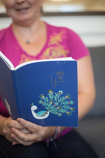 Woman Reading Motivational Book You Be You