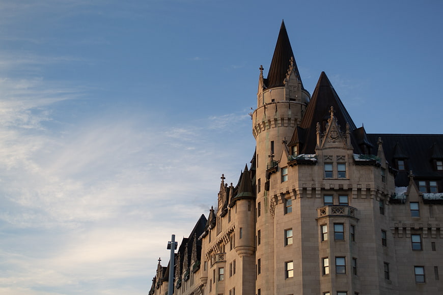 Chateau Frontenac Architecture Against Blue Sky