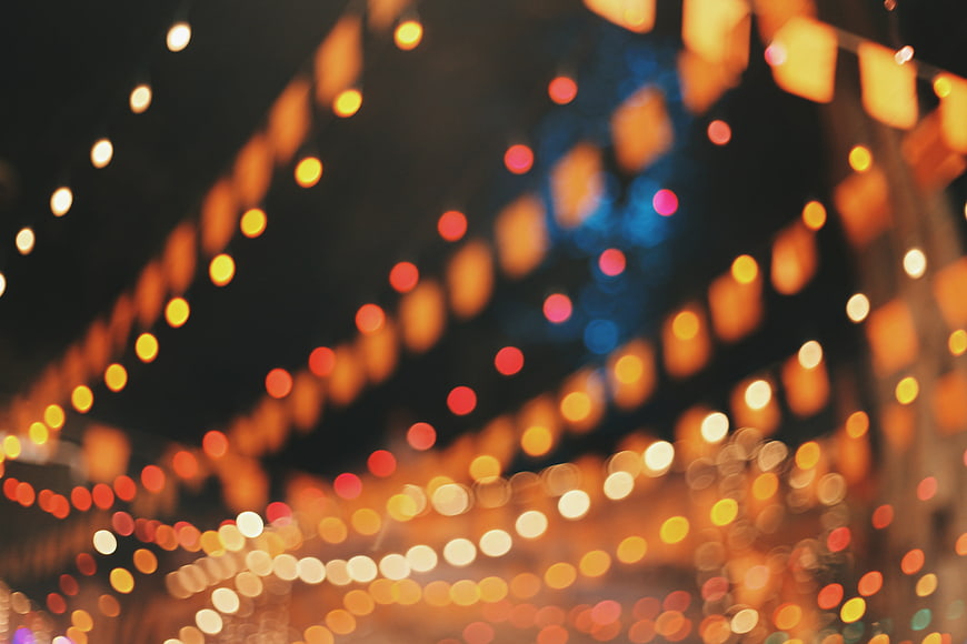 Abstract Bokeh Lights Background with Festive Atmosphere