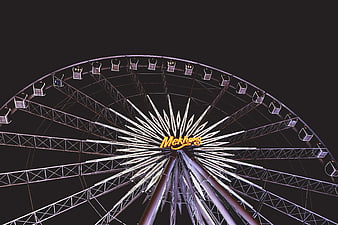 Low Angle View of Illuminated Mekhong Ferris Wheel at Night